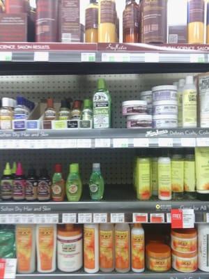 Tons of options for natural hair care products.