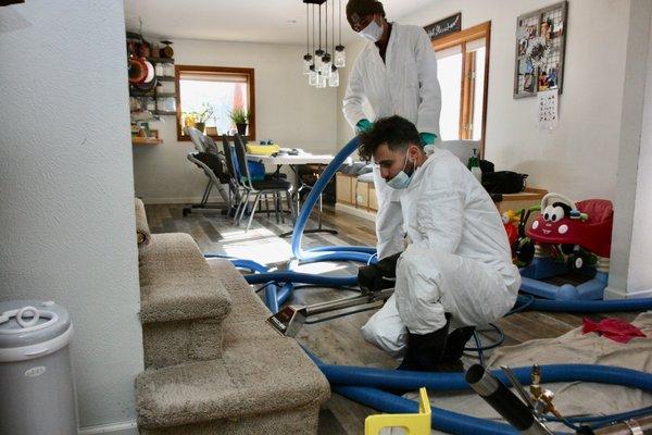 Staircase revitalized using brush roller and wand.