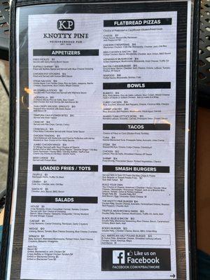 Menu as of 6.27.22