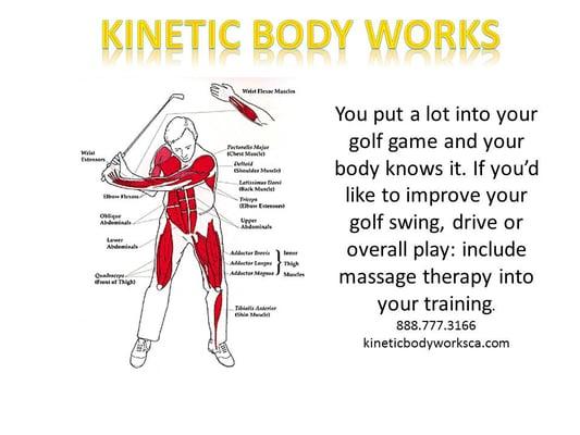 Improve your drive and your overall golf game with Kinetic Body Works Swing Improver Sports Massage.