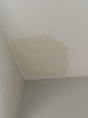 He left the ceiling like this and said he would fix it. He did not