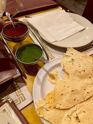 Complimentary PAPADUM and chutneys