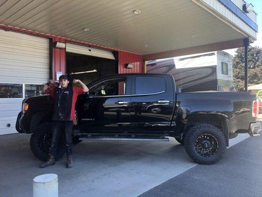 Mark looking buff after the 5 1/2" Lift kit and new wheels & tires where installed.