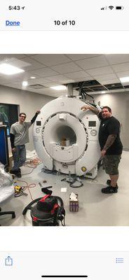 New mri machine we wired for a local medical group. This isn't something just an average electrician could accomplish.