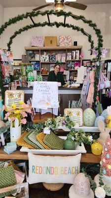 Nicely decorated for St Patrick's and Easter 2024! Lauren seen behind the counter