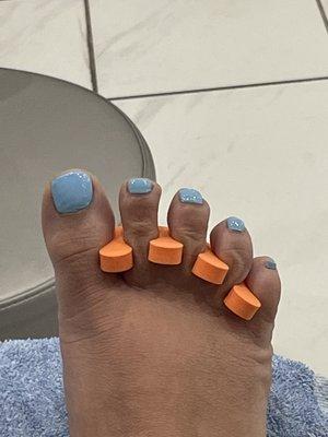 Relaxing pedicure from Ann with a pop of spring