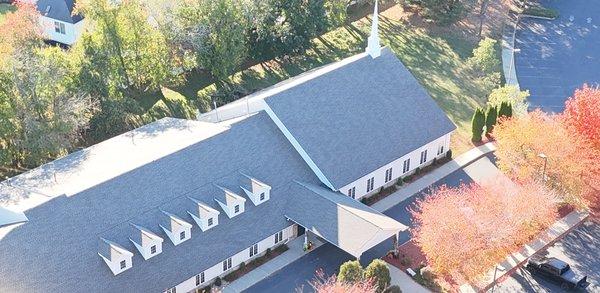 Recent church shingle roofing replacement in New Jersey.