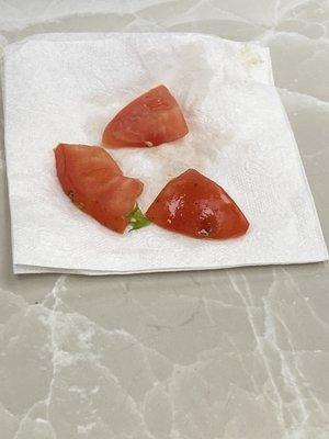 Tomatoes covered in mold from the fresh Garden Salad