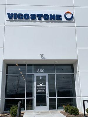 Front door entrance to Vicostone Chicago in Bensenville, IL.