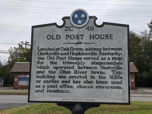 Old Post House Historical Marker, Clarksville