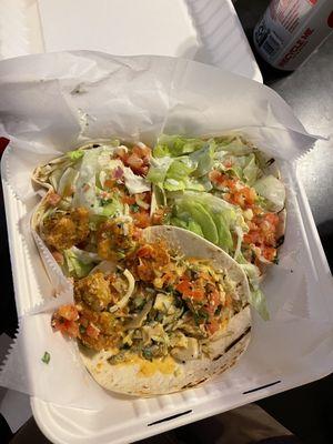 Tacos 101 - chicken & beef, Willy shrimp taco