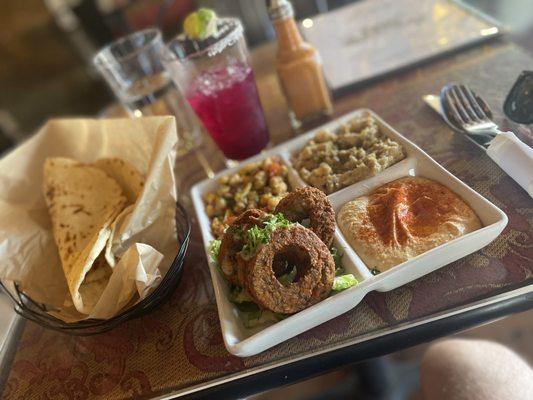 Vegan falafel Mezza platter