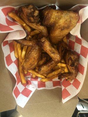 Chicken Wings and fries