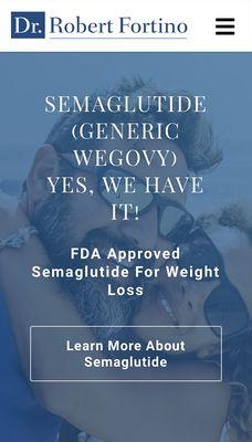 Semaglutide (generic Wegovy) is FDA Approved for Weight Loss- 
 Non Habit Forming