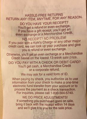 Yah, it says you will get a refund with receipt, what it doesn't say is that it will NOT be for what you paid!!