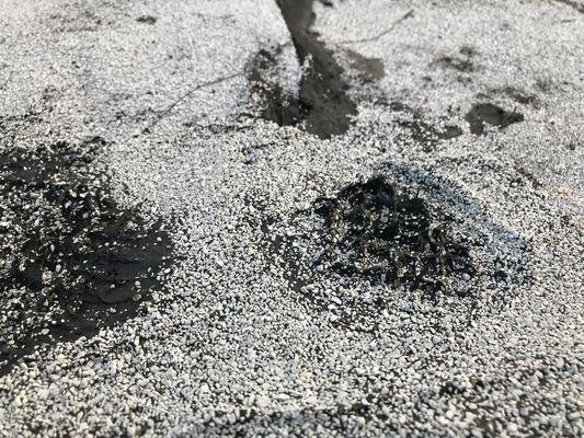 Foot prints over the garage deck.