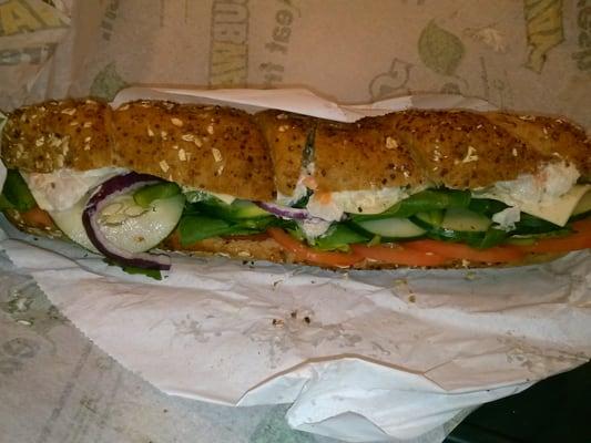 Foot long seafood sensation with all of my favorite toppings