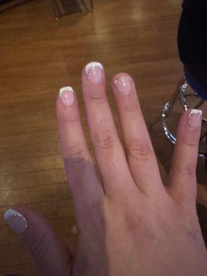 As you can see I got the white tips. Within 3 days half my nails were broke off.