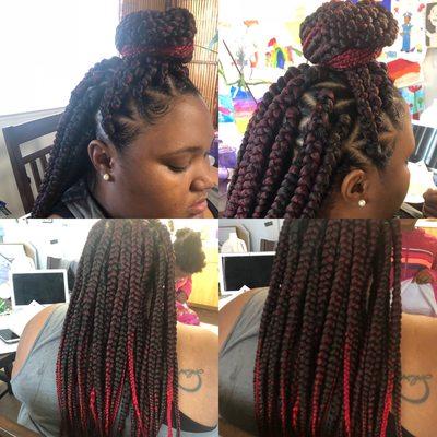 Box Braids with Triangle partings!! Jazzy Stylez your braids