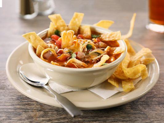 Award-Winning Tortilla Soup - A favorite for many years, our tortilla soup is a spicy broth brimming with vegetables and tender chicken.