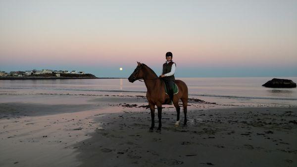 Jan and Fendler at Hampton Beach NH