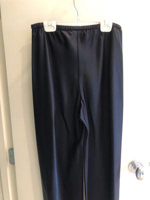 Black silk dress pants.