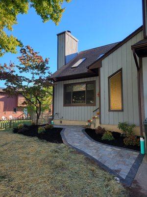 New front path and plantings by JT's Lawn and Landscaping.