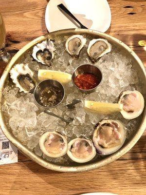 Raw bar - oysters and clams