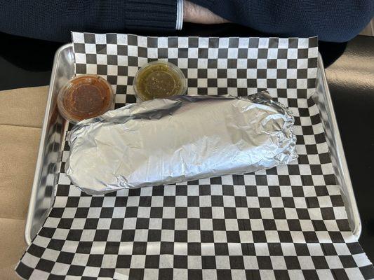 Burrito supreme before unwrapped