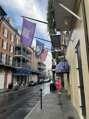 1/2 block off Bourbon  Street perfect location where moose of street isn't in hotel but you are close to action