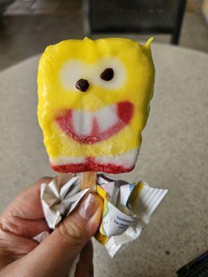 I just had to try this Spongebob SquarePants popsicle bar. See what the hype is all about XD