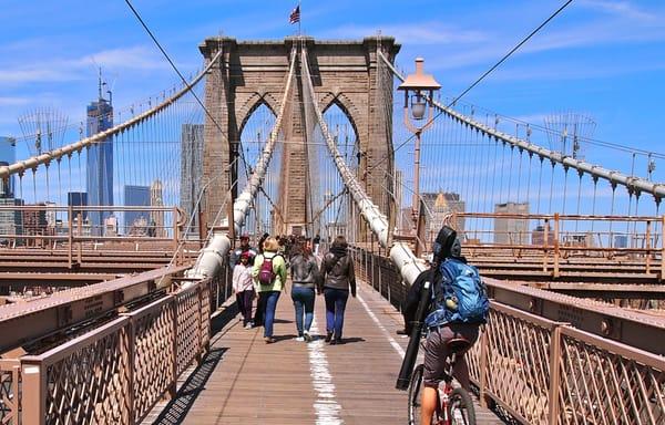 There's no better way to experience the Brooklyn Bridge than on a bike! Enjoy the scenery and take gorgeous photos!