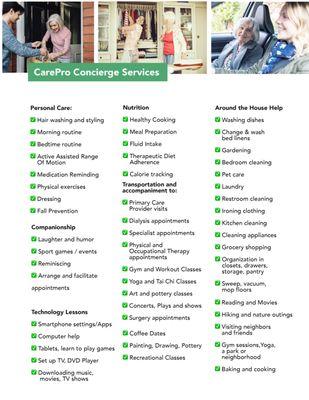 CarePro Services we would love to help you with...