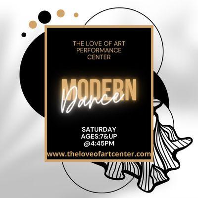 Modern dance class open for ages from 7 and up