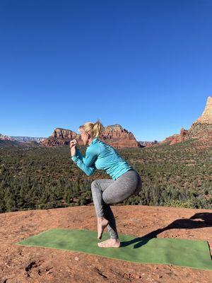 Vortex yoga class - enjoying the position and the surrounding!