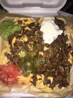 Asada nachos