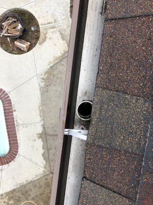 Clean & clear gutter & down spouts.