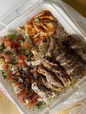 Any 3 item combo: Chicken Shawerma, kafta kebab, Hummus (extra charge for 2 meats)