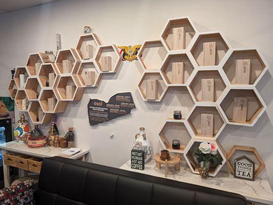 Honeycomb coffee display