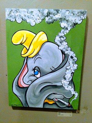 I think I will have seen everything when I see an elephant high. ..Painting by Trina Mabborang.