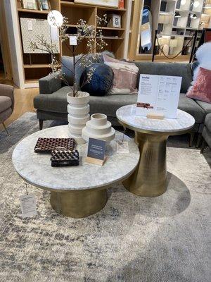 Coffee and side tables, carrera