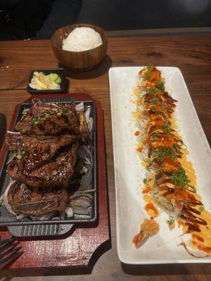 Short Ribs & Hot Dream roll (sub real carb +$4)