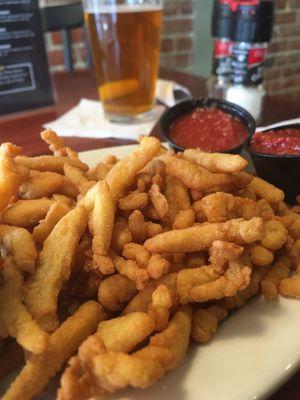 Clam strips.