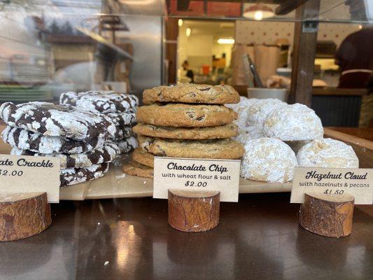 Cookies: Chocolate Crackle, Chocolate Chip and Hazelnut Cloud