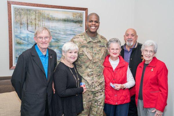 2017 Gift Card Presentation to 158th Aviation Regiment in Conroe, Texas, Major Dennis Harding.