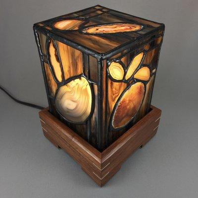 We have an exclusive line of stained glass and agate lamps made here in the studio. The perfect gift for that someone who has everything.