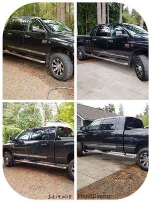 Before and after on a Dodge Ram pick up