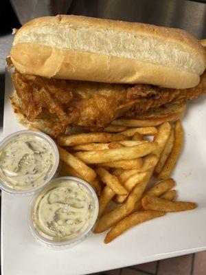 Beer battered Cod sandwich