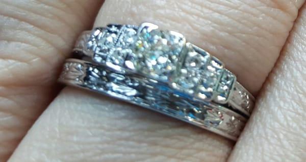 My antique Art Deco ring from 1920 after PX Jewelers repaired & sized it.