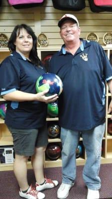 Bowling ball raffle...  Brian Steelman won the brand new sinister by roto grip.